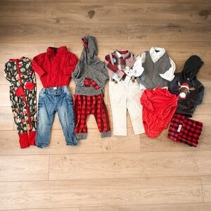 BOYS CUTE AND COZY WINTER HOLIDAY CHRISTMAS BUNDLE SIZE 12-24MONTHS